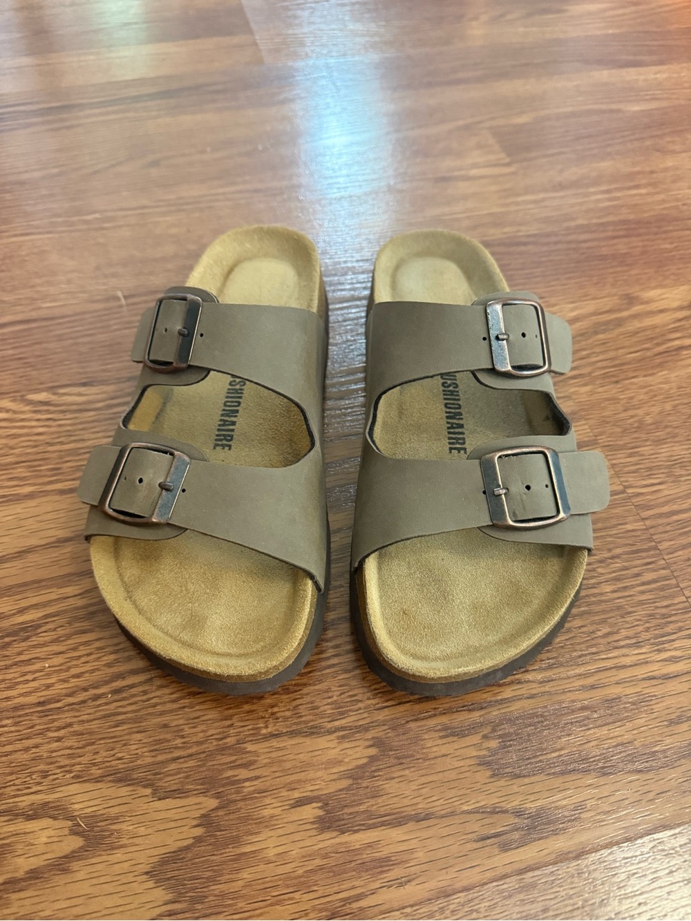 Tan Cushionaire Birkenstock Style Sandals - Picture 3 of 5